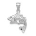 14K White Gold Polished & Textured Bass Pendant - (A85-179) 14K White Gold Polished & Textured Bass Pendant - (A85-179)