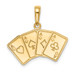 14K Yellow Gold Aces Playing Cards Pendant - (A85-208)