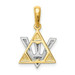 14K Yellow Gold Star of David with Shin Charm - (A85-414) 14K Yellow Gold Star of David with Shin Charm - (A85-414)