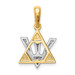 14K Yellow Gold Star of David with Shin Charm - (A85-414) 14K Yellow Gold Star of David with Shin Charm - (A85-414)