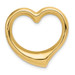 14K Yellow Gold Heart Hollow Pendant Slide - (A85-472) 14K Yellow Gold Heart Hollow Pendant Slide - (A85-472)
