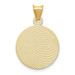 14K Yellow Gold Polished & Diamond-cut Sagrado Corazon Circle Pendant - (A85-585) 14K Yellow Gold Polished & Diamond-cut Sagrado Corazon Circle Pendant - (A85-585)