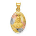 14K Yellow Gold Two-tone & Diamond-cut Sagrado Corazon Oval Pendant - (A85-702) 14K Yellow Gold Two-tone & Diamond-cut Sagrado Corazon Oval Pendant - (A85-702)