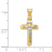 14k Two-Tone Gold Polished Crucifix Pendant - (A85-726)