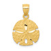 14K Yellow Gold Sand Dollar Pendant 15mm width - (A85-763)