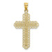 14K Yellow Gold and White Gold Polished 2 Level Cross Pendant - (A85-776)