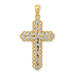 14K Yellow Gold and White Gold Polished 2 Level Cross Pendant - (A85-776)