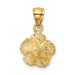 14k Yellow Gold Satin Diamond-cut Hibiscus Pendant - (A85-894) 14k Yellow Gold Satin Diamond-cut Hibiscus Pendant - (A85-894)