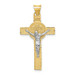 14K Two-tone Gold St. Benedict Medal Crucifix Cross Pendant - (A85-908)