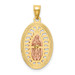 14k Tri-Color Diamond-cut Oval CZ Lady of Guadalupe Pendant - (A86-196) 14k Tri-Color Diamond-cut Oval CZ Lady of Guadalupe Pendant - (A86-196)