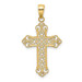 14K Yellow Gold Fleur De Lis Cross Charm - (A86-545) 14K Yellow Gold Fleur De Lis Cross Charm - (A86-545)