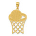 14K Yellow Gold Basketball in Hoop Diamond Cut Pendant - (A86-865) 14K Yellow Gold Basketball in Hoop Diamond Cut Pendant - (A86-865)