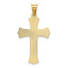 14K Yellow Gold Polished Satin and Diamond-cut Crucifix Pendant 37mm length - (A87-140)