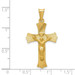 14K Yellow Gold Polished Satin and Diamond-cut Crucifix Pendant 37mm length - (A87-140)