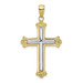 10K Two-tone Gold Cross In Budded Yellow Cross Frame Pendant - (A88-304) 10K Two-tone Gold Cross In Budded Yellow Cross Frame Pendant - (A88-304)