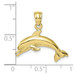 10K Yellow Gold Textured & Polished Dolphin Jumpin Charm Pendant - (A88-740) 10K Yellow Gold Textured & Polished Dolphin Jumpin Charm Pendant - (A88-740)