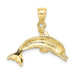 10K Yellow Gold Textured & Polished Dolphin Jumpin Charm Pendant - (A88-740) 10K Yellow Gold Textured & Polished Dolphin Jumpin Charm Pendant - (A88-740)