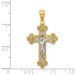 14K Two-Tone Gold INRI Budded Crucifix - (A89-887) 14K Two-Tone Gold INRI Budded Crucifix - (A89-887)