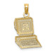 14K Yellow Gold Computer Wiz Charm Pendant - (A90-664) 14K Yellow Gold Computer Wiz Charm Pendant - (A90-664)