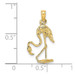 14K Yellow Gold 3-D Textured Flamingo Charm Pendant - (A91-414) 14K Yellow Gold 3-D Textured Flamingo Charm Pendant - (A91-414)