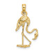 14K Yellow Gold 3-D Textured Flamingo Charm Pendant - (A91-414) 14K Yellow Gold 3-D Textured Flamingo Charm Pendant - (A91-414)