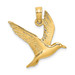 14K Yellow Gold Polished and 2-D Seagull Flying Charm Pendant - (A91-792)