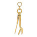 14K Yellow Gold 3-D Enamel Knife, Fork, Spoon Moveable Charm Pendant - (A91-880)
