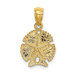 14K Yellow Gold 2-D Sand Dollar With Star Charm Pendant - (A92-323) 14K Yellow Gold 2-D Sand Dollar With Star Charm Pendant - (A92-323)