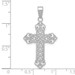14K White Gold Fleur De Lis Cross Charm Pendant - (A93-694)