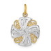 14K Yellow Gold with White Rhodium Pinwheel Medallion Charm Pendant - (A94-396) 14K Yellow Gold with White Rhodium Pinwheel Medallion Charm Pendant - (A94-396)