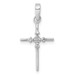 14K White Gold Diamond Accent Polished Budded Cross Pendant - (A97-228) 14K White Gold Diamond Accent Polished Budded Cross Pendant - (A97-228)