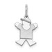 14K White Gold Mini Boy Charm Pendant - (A99-426) 14K White Gold Mini Boy Charm Pendant - (A99-426)
