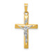 14K Two-tone Gold INRI Hollow Crucifix Pendant 29mm length - (B11-375) 14K Two-tone Gold INRI Hollow Crucifix Pendant 29mm length - (B11-375)