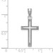 14K White Gold Solid Cross Pendant - (B11-766)