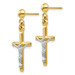 14K Two-tone Gold Hollow Crucifix Earrings - (B41-450) 14K Two-tone Gold Hollow Crucifix Earrings - (B41-450)