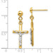 14K Two-tone Gold Hollow Crucifix Earrings - (B41-450) 14K Two-tone Gold Hollow Crucifix Earrings - (B41-450)