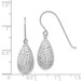 14K White Gold Puff Teardrop Earrings - (B42-497)