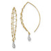 14k Two-tone Gold Polished Wire Wrapped Diamond-cut Wire Dangle Earrings - (B42-612)