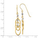14K Two-tone Gold Oval & Bead Dangle Earrings - (B44-521) 14K Two-tone Gold Oval & Bead Dangle Earrings - (B44-521)