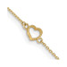14K Yellow Gold Textured and Polished Heart Anklet - Length 10'' inches - (C64-130) 14K Yellow Gold Textured and Polished Heart Anklet - Length 10'' inches - (C64-130)