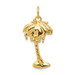 14K Yellow Gold Palm Tree Charm - (A82-527)