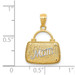 14K Yellow Gold Two-tone Reversible Mom Handbag Pendant - (A83-203)