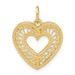 14K Yellow Gold Heart Charm 17mm Diameter - (A83-407) 14K Yellow Gold Heart Charm 17mm Diameter - (A83-407)