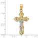 14K Two-tone Gold Fleur De Lis Crucifix Pendant - (A83-474) 14K Two-tone Gold Fleur De Lis Crucifix Pendant - (A83-474)