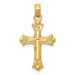 14K Yellow Gold Budded Cross Charm - (A83-636)