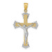 14K Two-tone Gold Crucifix Pendant 35mm length - (A83-644) 14K Two-tone Gold Crucifix Pendant 35mm length - (A83-644)