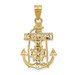14K Two-tone Gold Mariners Cross Pendant 29mm length - (A83-906)