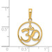 14K Yellow Gold Cutout Round Frame Yoga Symbol Pendant - (A84-103) 14K Yellow Gold Cutout Round Frame Yoga Symbol Pendant - (A84-103)