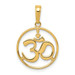 14K Yellow Gold Cutout Round Frame Yoga Symbol Pendant - (A84-103) 14K Yellow Gold Cutout Round Frame Yoga Symbol Pendant - (A84-103)