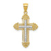 14K Two-tone Gold Fleur De Lis Cross Pendant - (A84-461) 14K Two-tone Gold Fleur De Lis Cross Pendant - (A84-461)